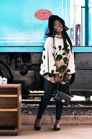 С чем носить черные туфли на плоской подошве