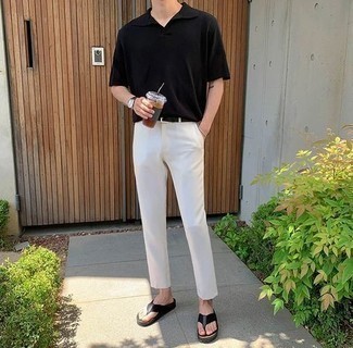 С чем носить черные сланцы мужчине