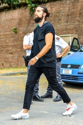 С чем носить черную куртку без рукавов мужчине