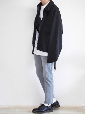 Какие туфли дерби носить с черной курткой харрингтон