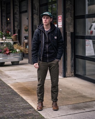 С чем носить черную куртку харрингтон