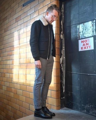 С чем носить черную куртку харрингтон