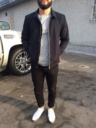 С чем носить черную куртку харрингтон