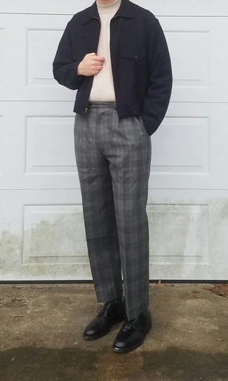 С чем носить черную куртку харрингтон