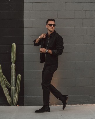 С чем носить черную куртку харрингтон