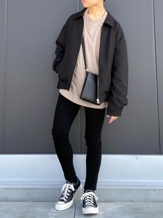 С чем носить черную куртку харрингтон