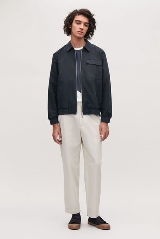 С чем носить черную куртку харрингтон