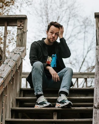 С чем носить черную куртку харрингтон