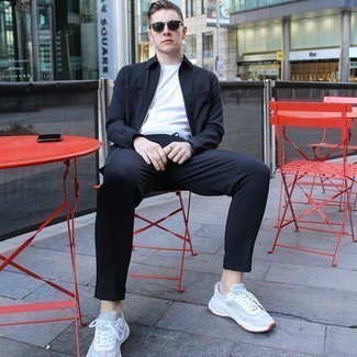 С чем носить черную куртку харрингтон