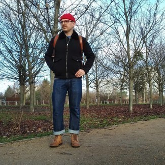 С чем носить черную куртку харрингтон