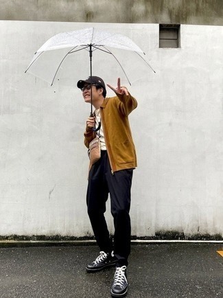 Какие куртки харрингтон носить с черными высокими кедами