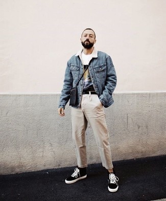 С чем носить черные высокие кеды мужчине