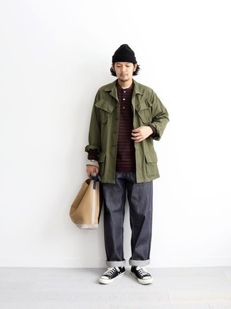 С чем носить черные высокие кеды мужчине