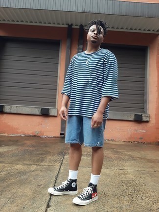 Какие шорты носить с черными высокими кедами мужчине