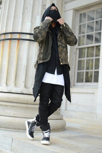 Какие косухи носить с черным худи мужчине