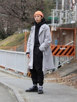 Как носить черный худи с черной водолазкой мужчине