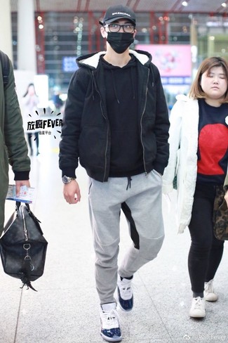 Какие бомберы носить с черным худи мужчине