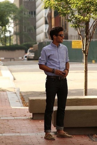 Какие топсайдеры носить с черными джинсами