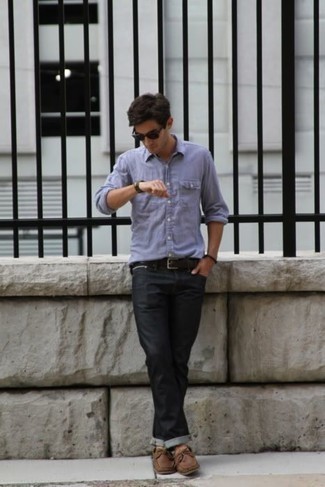 Какие топсайдеры носить с черными джинсами