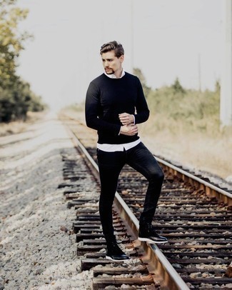 Какие ботинки броги носить с черными джинсами