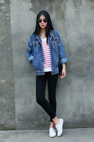 Какие джинсовые куртки носить с черными джинсами женщине