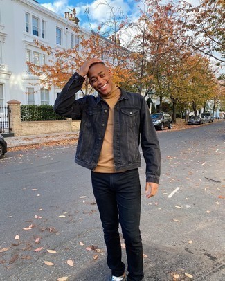 Какие джинсовые куртки носить с черными джинсами мужчине