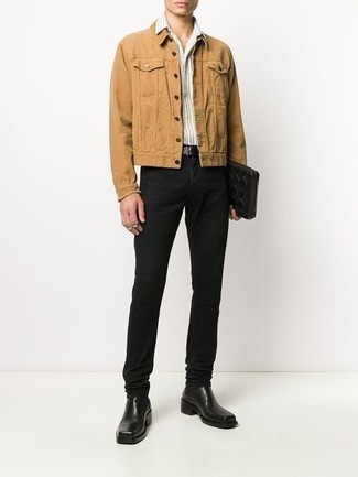 Какие джинсовые куртки носить с черными джинсами мужчине