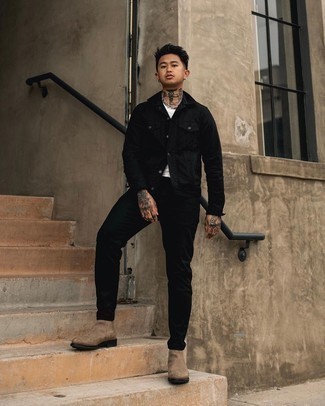 Какие джинсовые куртки носить с черными джинсами мужчине