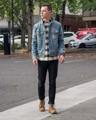 Какие джинсовые куртки носить с черными джинсами мужчине