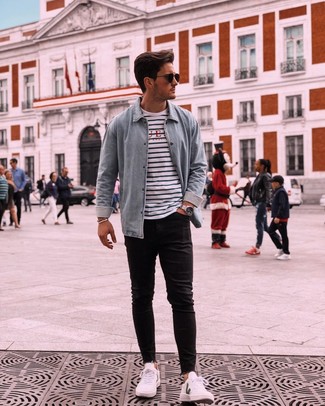 Какие джинсовые рубашки носить с черными джинсами мужчине