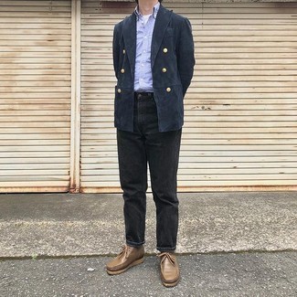 Какие ботинки дезерты носить с черными джинсами