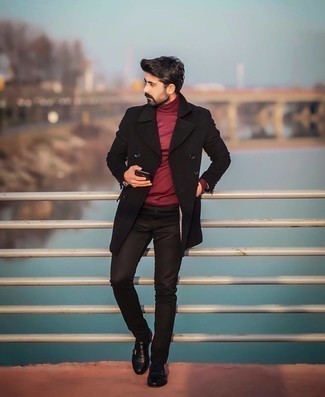 Какие монки с двумя ремешками носить с черными джинсами