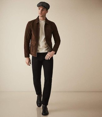 Какие куртки харрингтон носить с черными джинсами