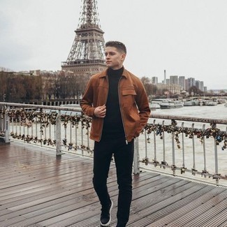 Какие куртки харрингтон носить с черными джинсами