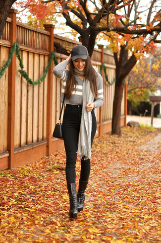 Какие ботильоны на шнуровке носить с черными джинсами