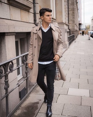 Какие трикотажные жилеты носить с черными джинсами мужчине