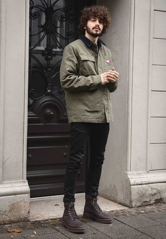 Какие рабочие ботинки носить с черными джинсами мужчине