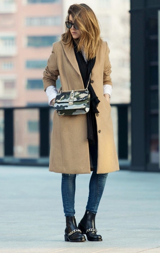 С чем носить черные кожаные ботинки женщине