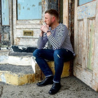 С чем носить черные кожаные ботинки броги