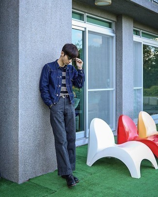 С чем носить черные кожаные ботинки челси мужчине