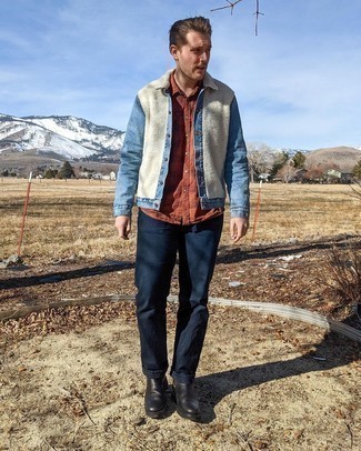 С чем носить черные кожаные ботинки челси мужчине