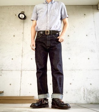 Как носить черные кожаные ботинки дезерты с черными джинсами