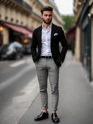 С чем носить черные кожаные монки с двумя ремешками