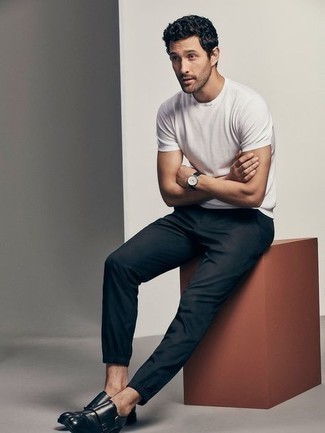 С чем носить черные кожаные монки с двумя ремешками