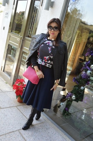 С чем носить черные кожаные сапоги