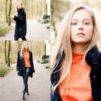 С чем носить черные кожаные сапоги