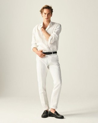 С чем носить черные кожаные лоферы мужчине