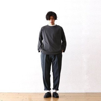 С чем носить черные кожаные лоферы мужчине