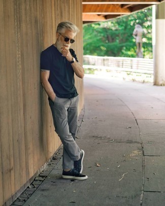 С чем носить черные кожаные низкие кеды мужчине