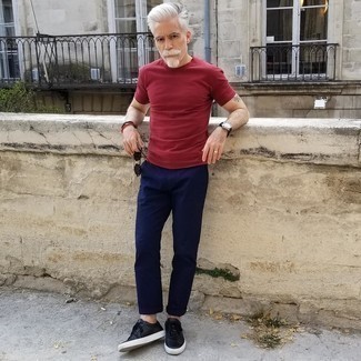 С чем носить черные кожаные низкие кеды мужчине